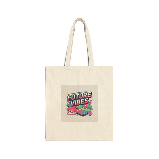Future Vibes Tote, Y2K Cyber Holo Aesthetic, retro tech chrome text