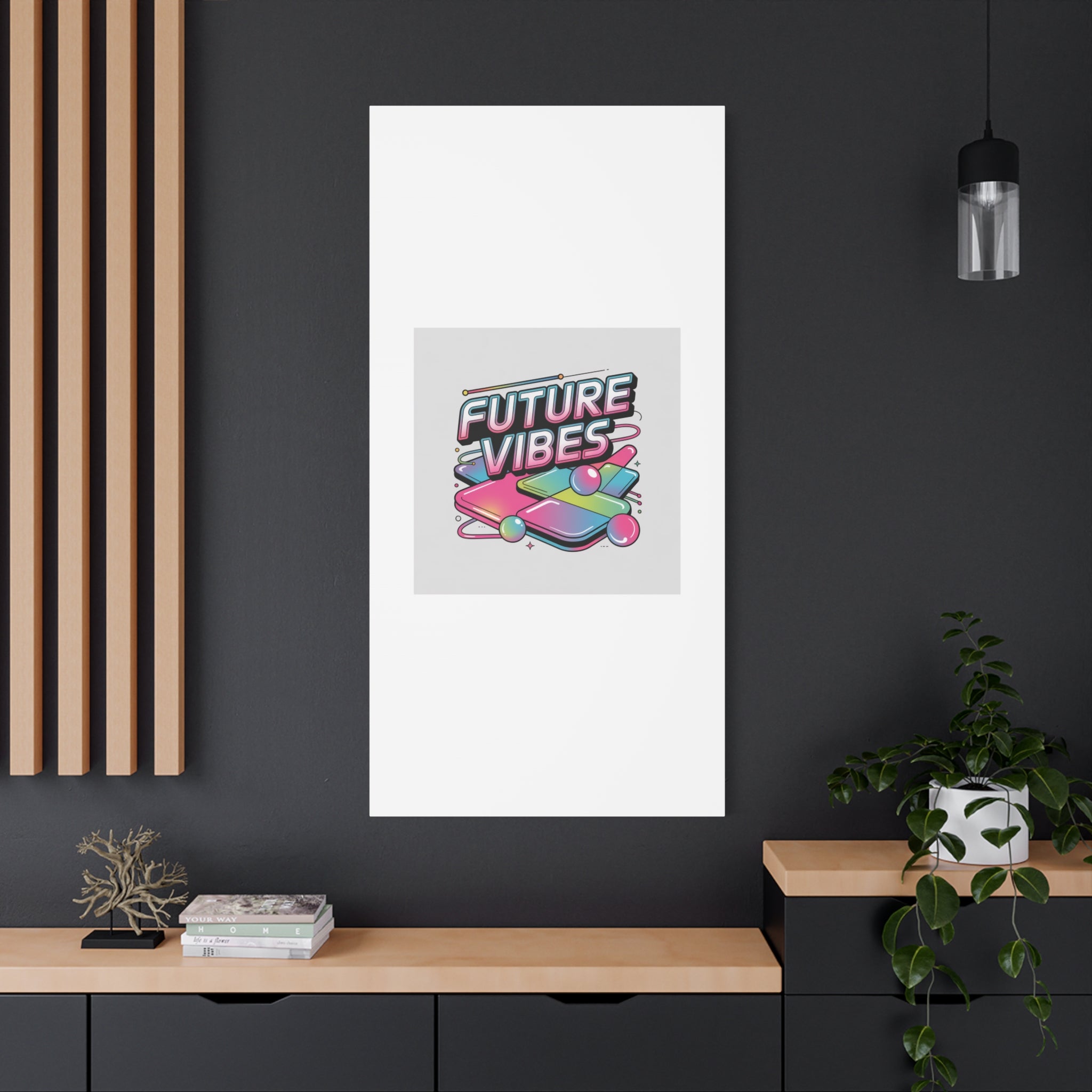 Future Vibes Canvas | Y2K Cyber Holo, Retro Tech Print