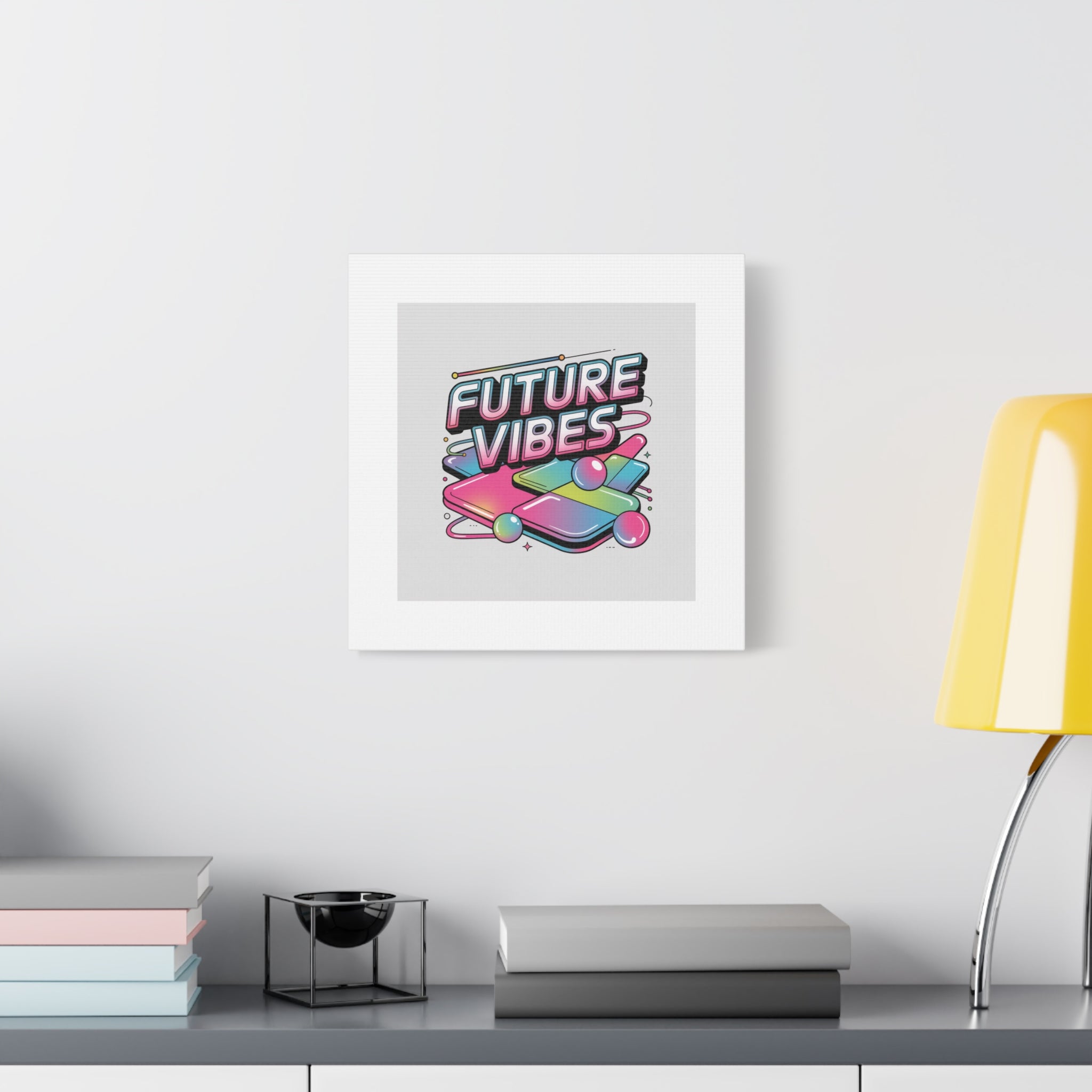 Future Vibes Canvas | Y2K Cyber Holo, Retro Tech Print