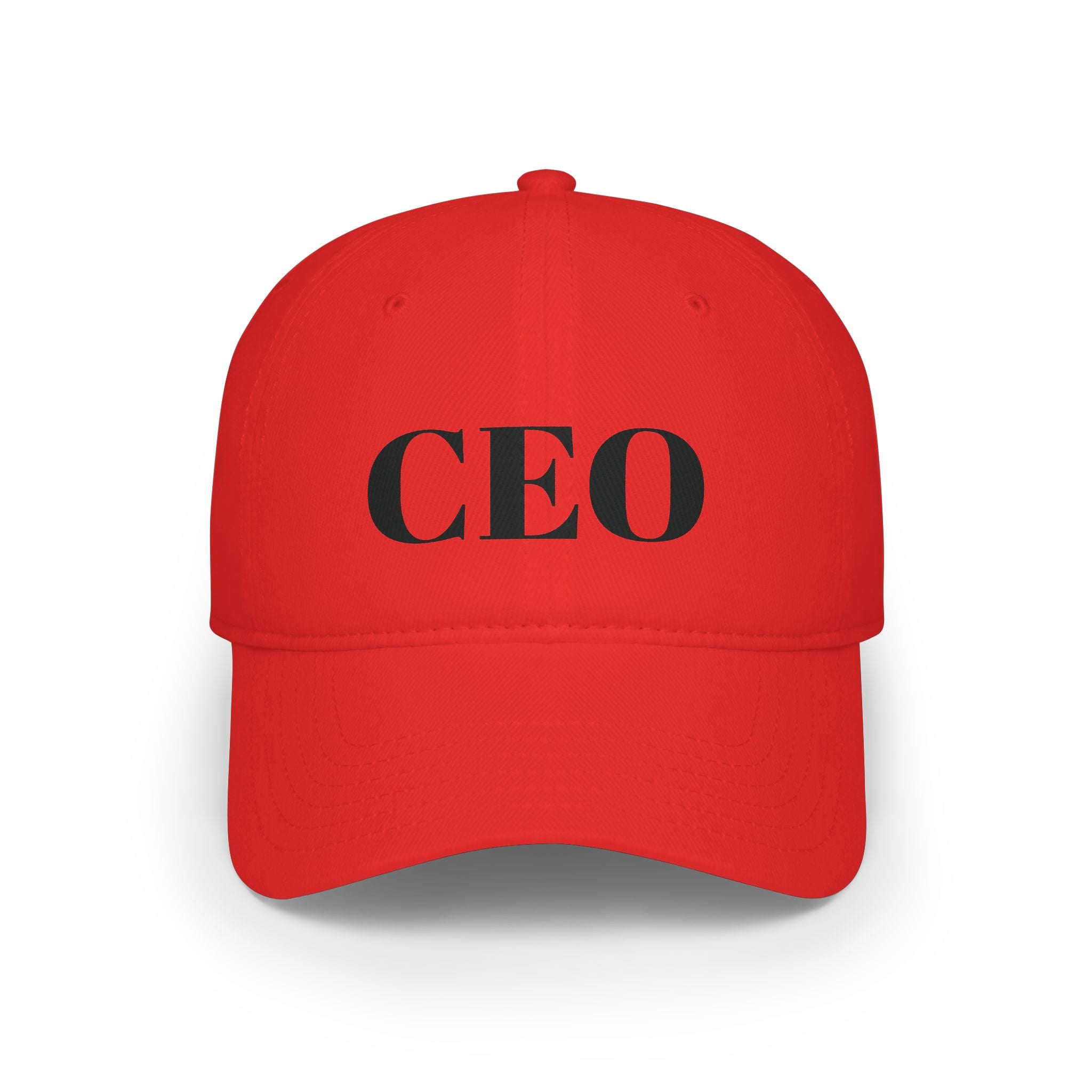 CEO Baseball Cap — Low Profile Red Hat with Bold 'CEO'