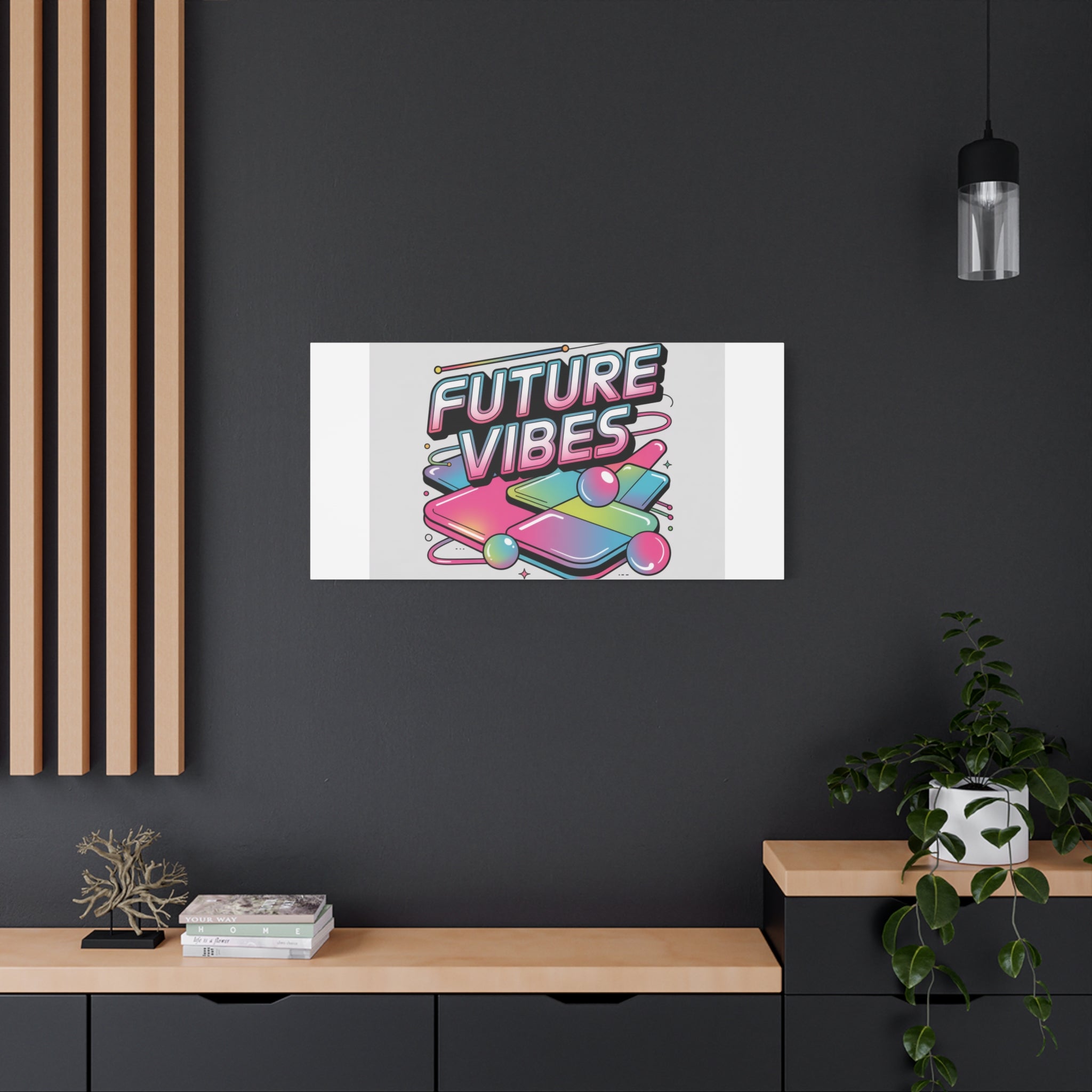 Future Vibes Canvas | Y2K Cyber Holo, Retro Tech Print