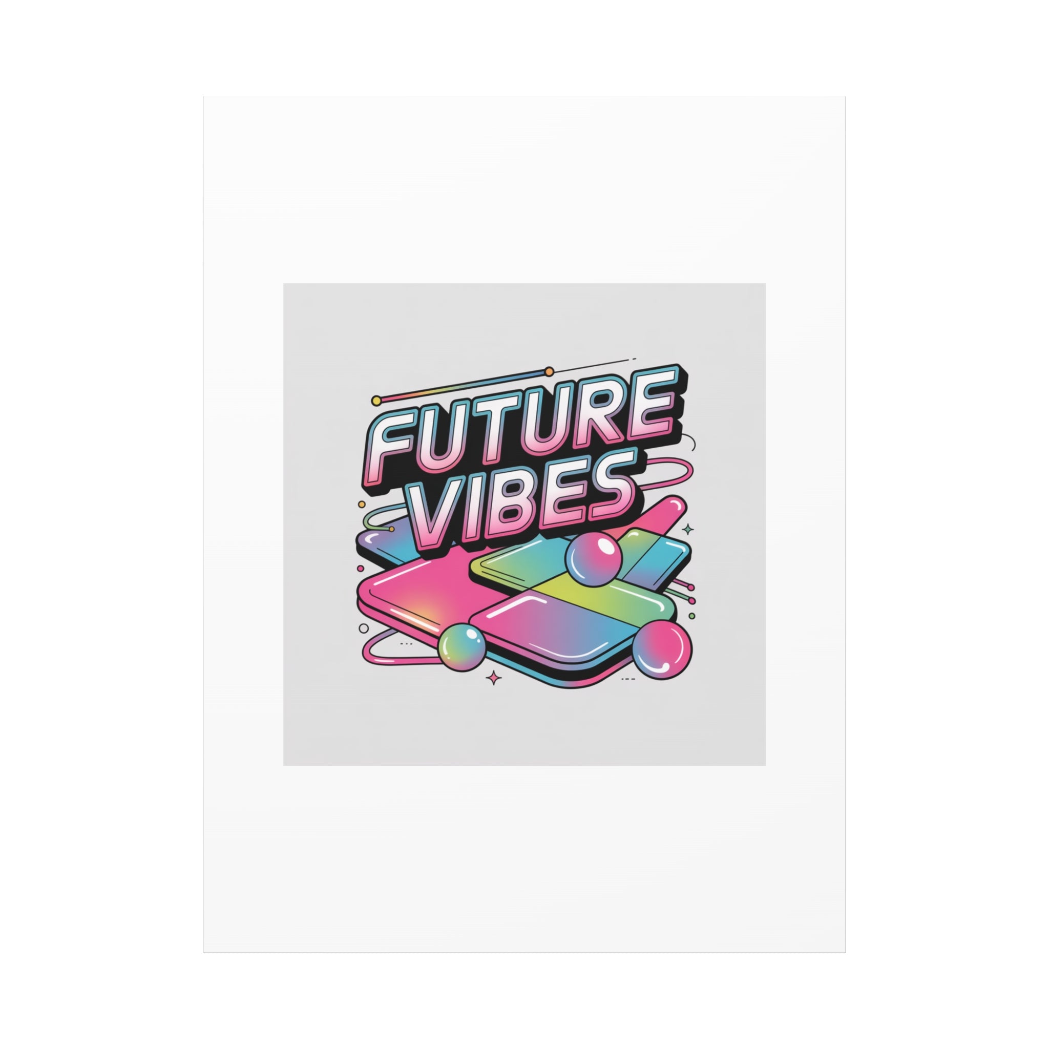 Future Vibes Canvas | Y2K Cyber Holo, Retro Tech Print