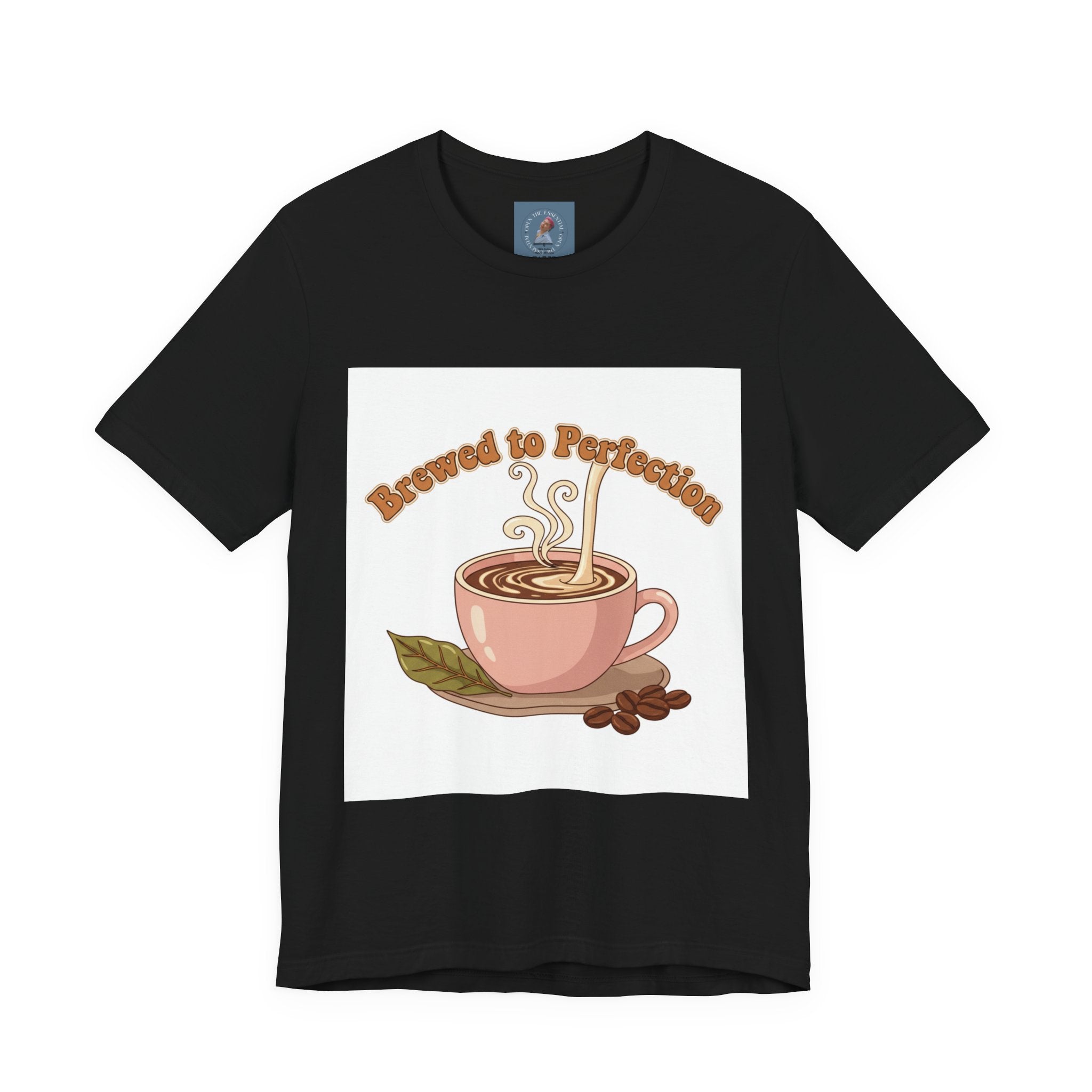 Brewed to Perfection Coffee Tee | latte art design, caffeine aesthetic