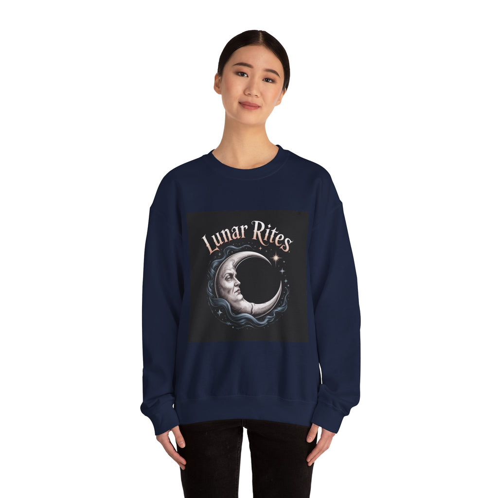 Lunar Rites Crewneck Sweatshirt | Witchy Christmas, Winter Solstice Art