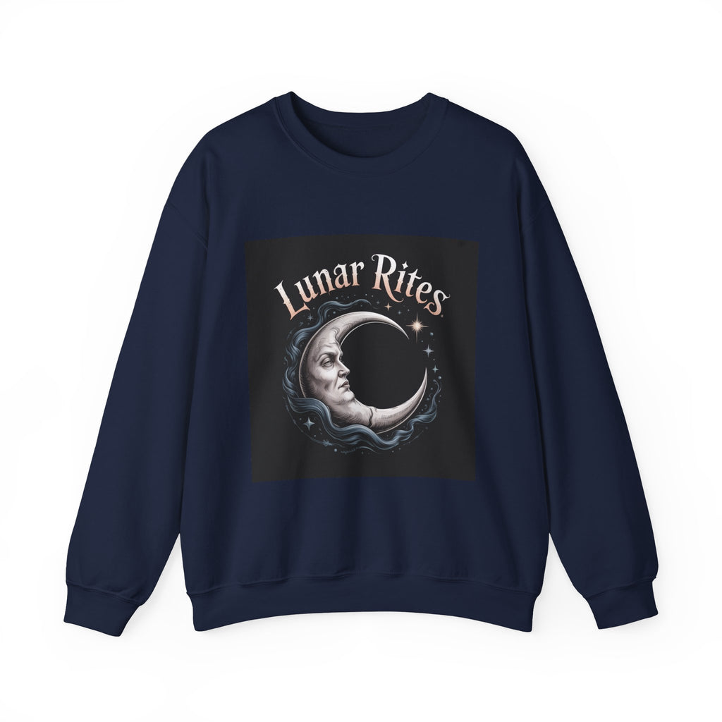 Lunar Rites Crewneck Sweatshirt | Witchy Christmas, Winter Solstice Art