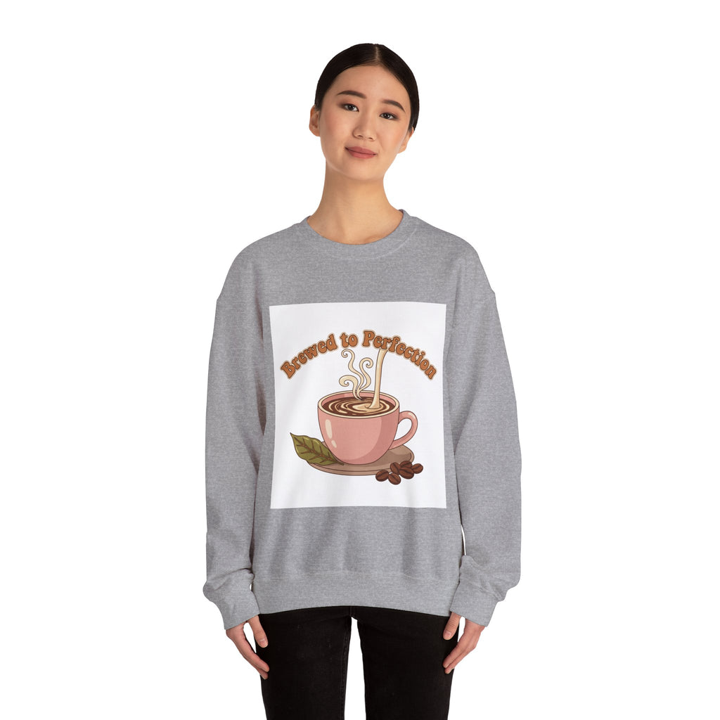 Brewed to Perfection Sweatshirt | coffee aesthetic, latte art design