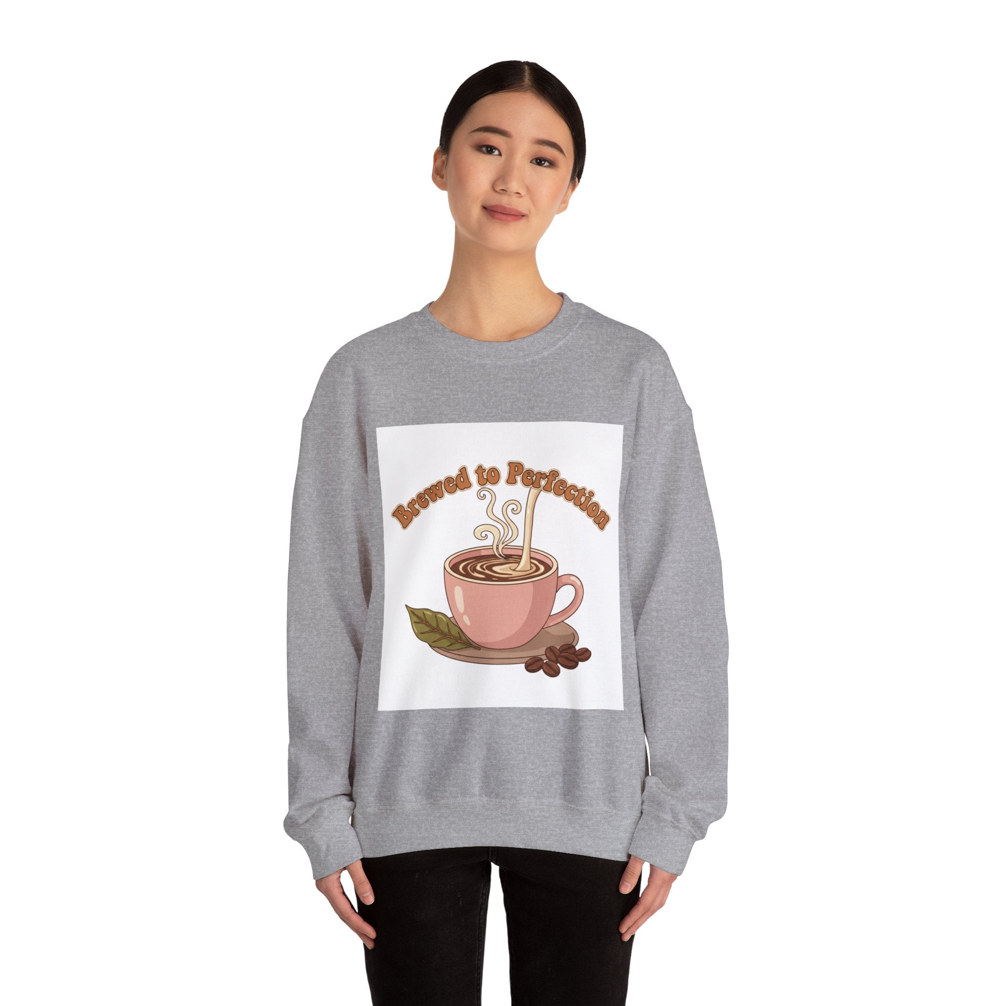Brewed to Perfection Sweatshirt | coffee aesthetic, latte art design