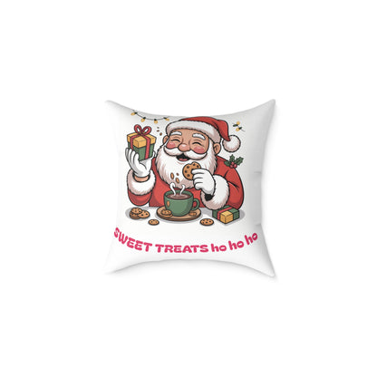 Santa Cookie and Cocoa Square Poly Canvas Pillow | Christmas Decor