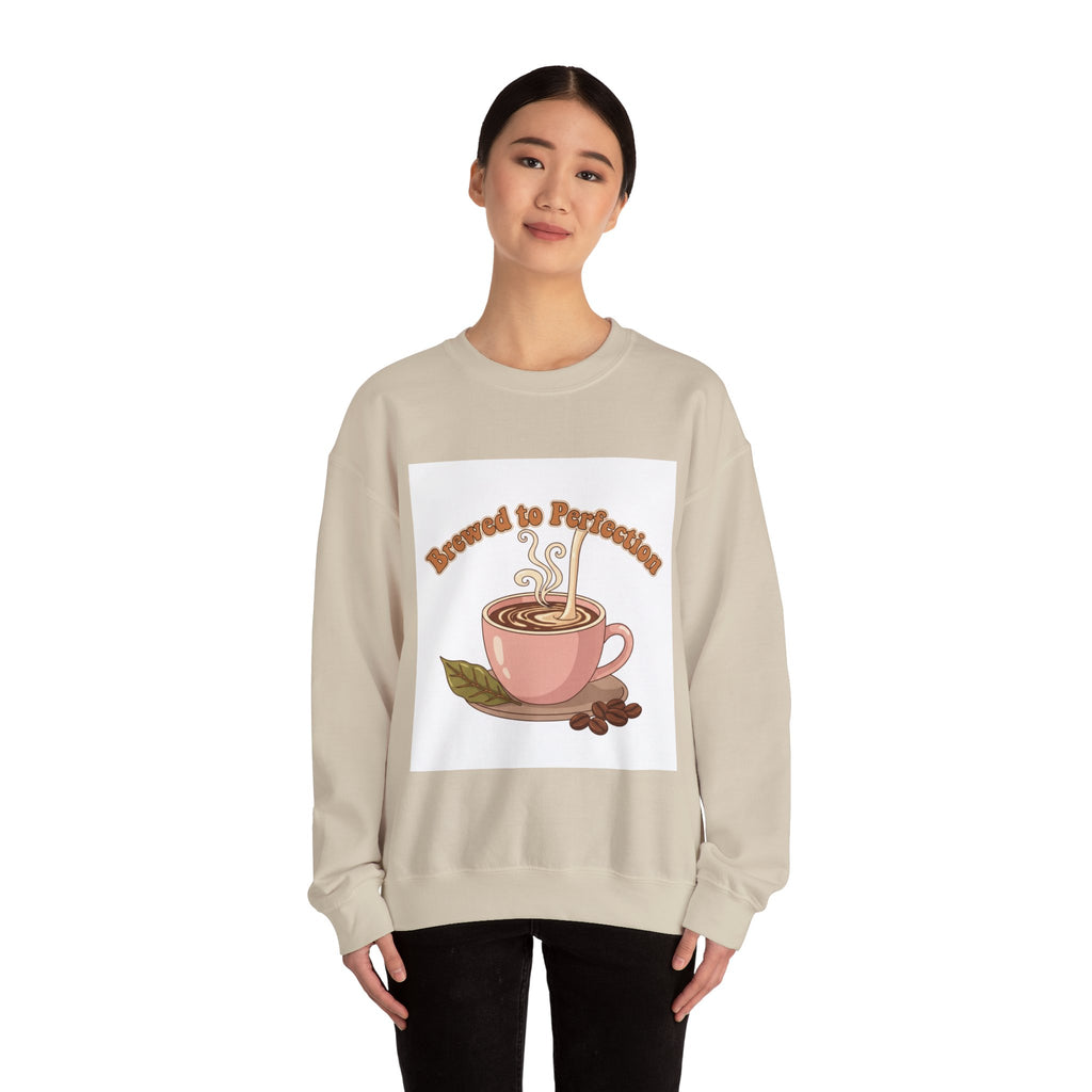 Brewed to Perfection Sweatshirt | coffee aesthetic, latte art design