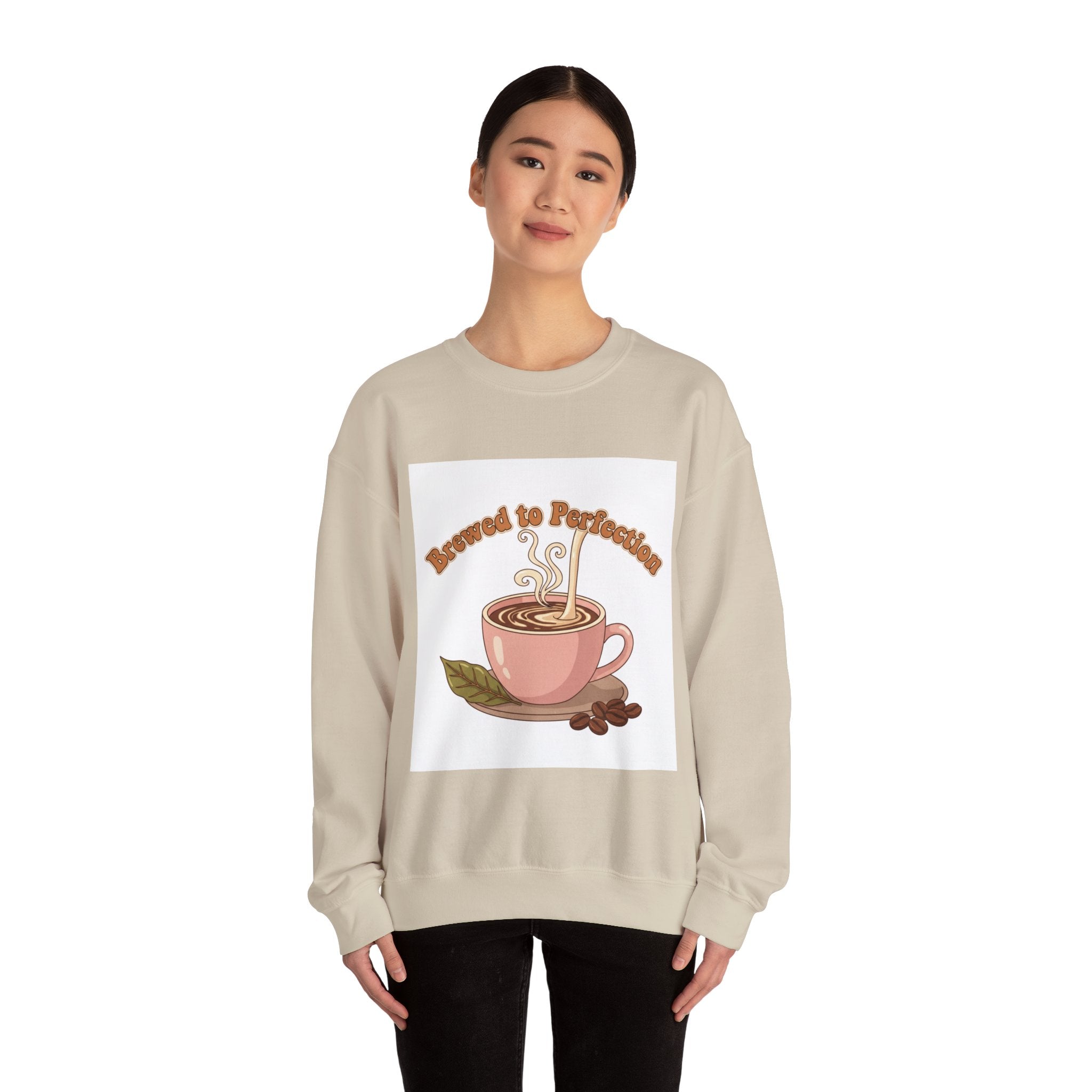 Brewed to Perfection Sweatshirt | coffee aesthetic, latte art design