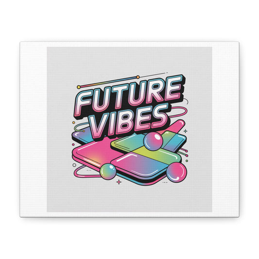 Future Vibes Canvas | Y2K Cyber Holo, Retro Tech Print