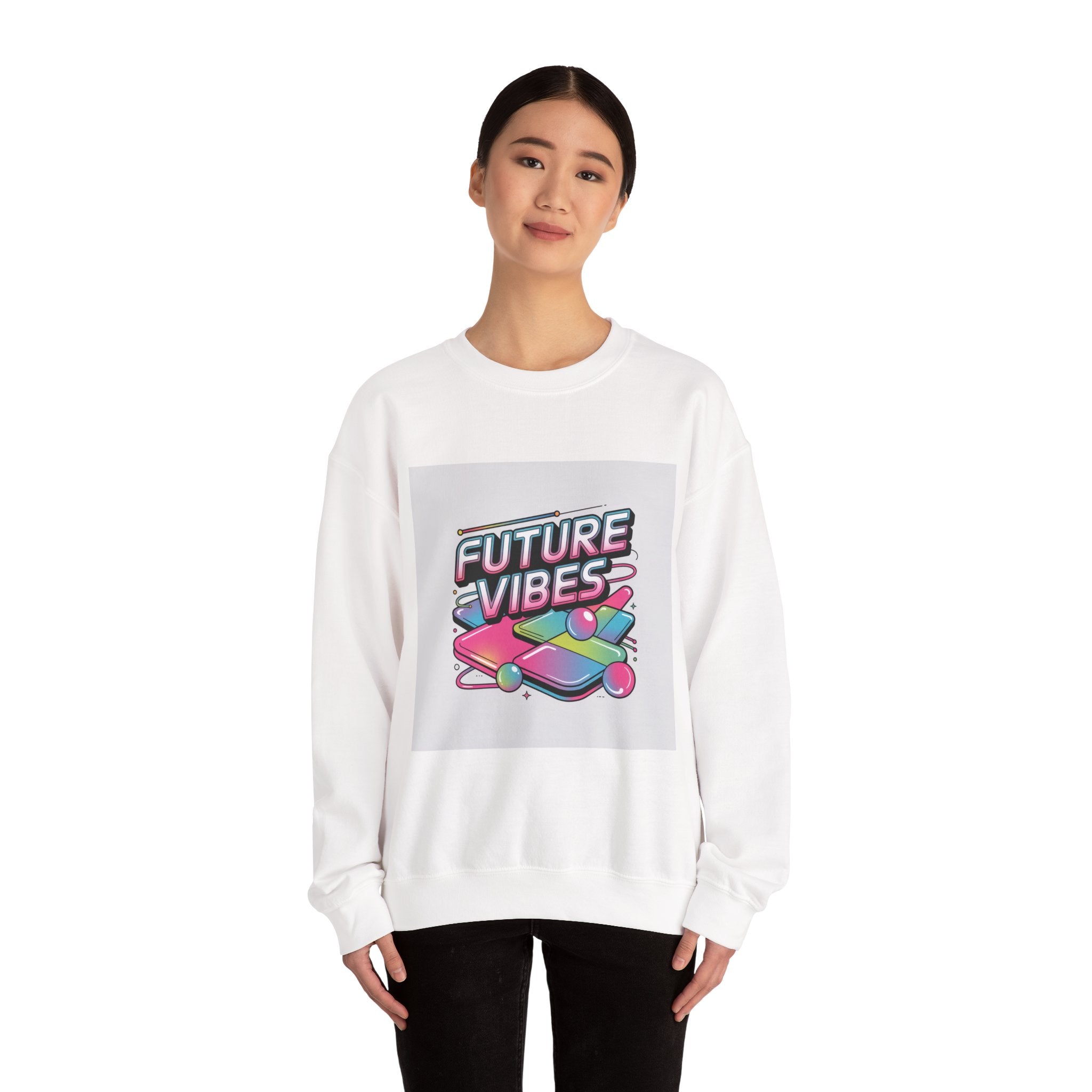 Future Vibes Crewneck Sweatshirt | Y2K Cyber Holo Retro Tech