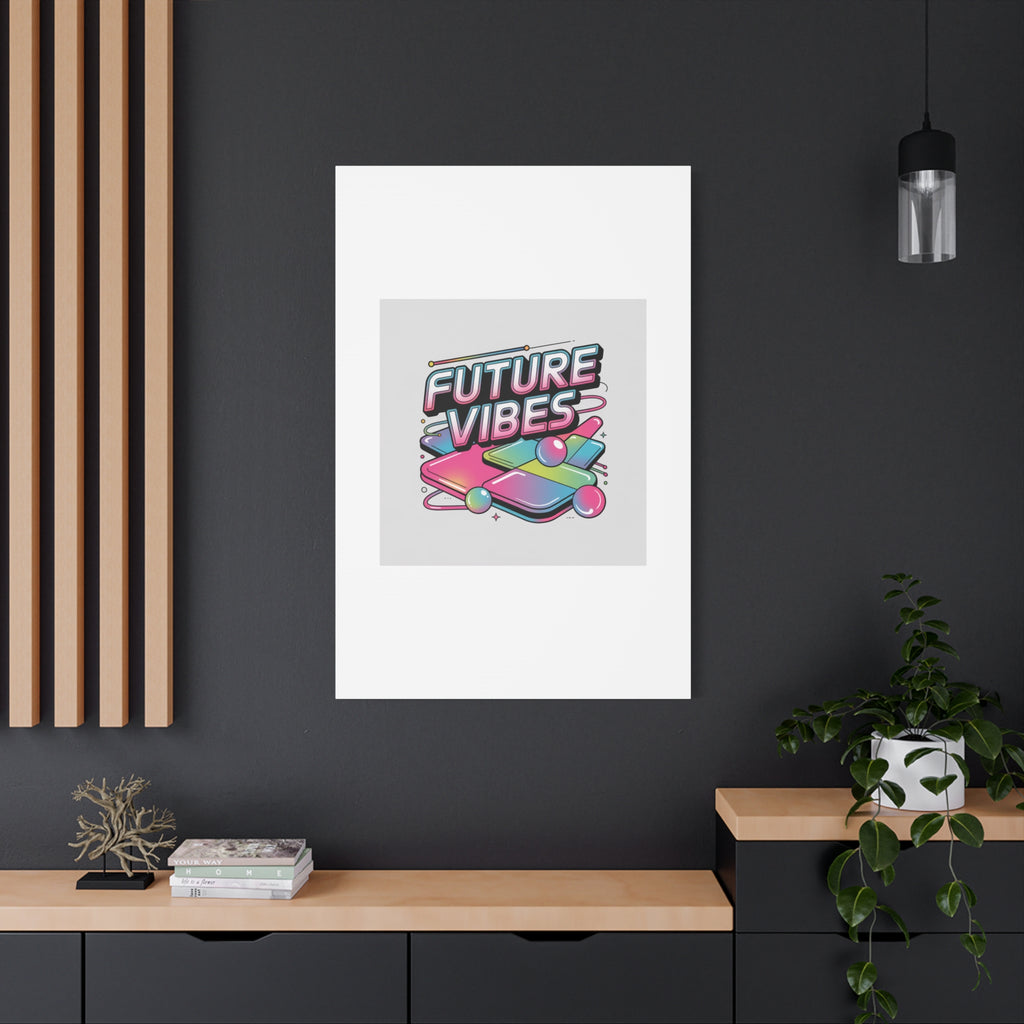 Future Vibes Canvas | Y2K Cyber Holo, Retro Tech Print