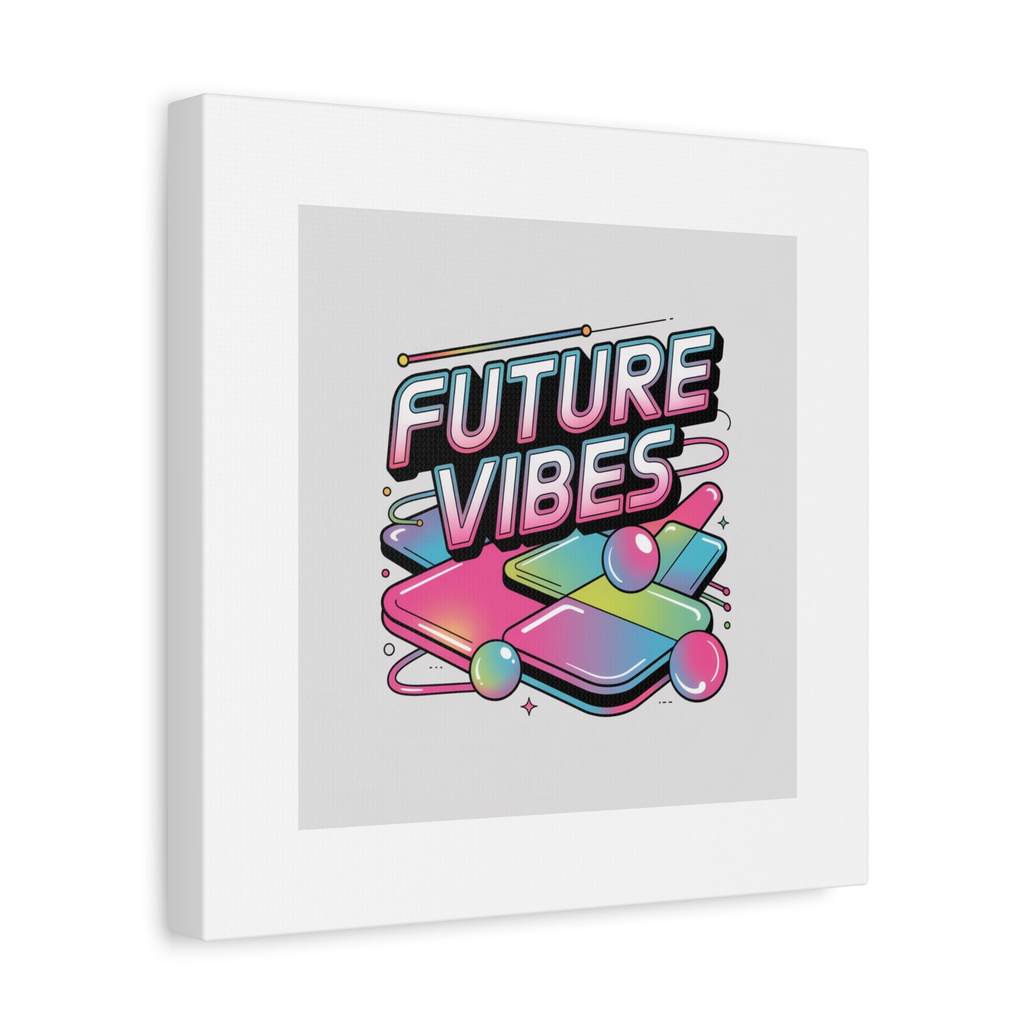 Future Vibes Canvas | Y2K Cyber Holo, Retro Tech Print