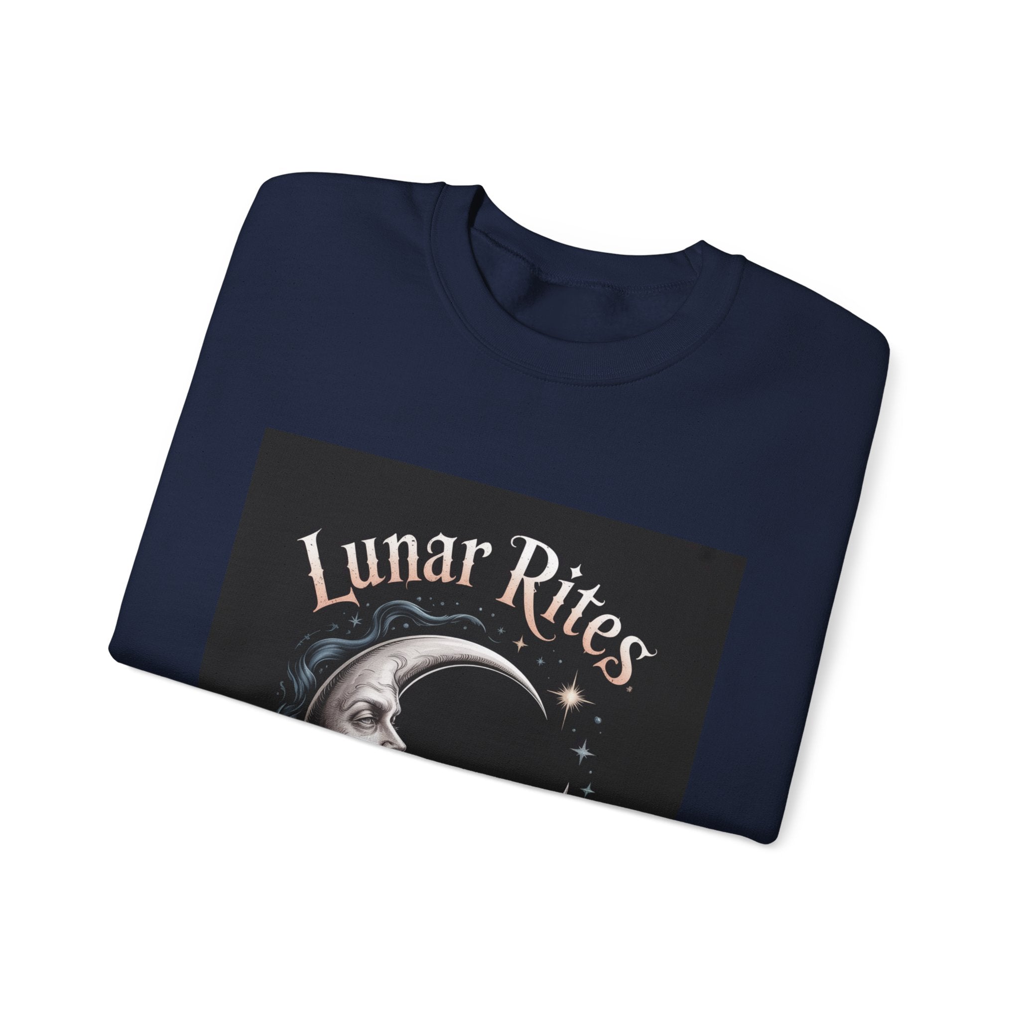 Lunar Rites Crewneck Sweatshirt | Witchy Christmas, Winter Solstice Art