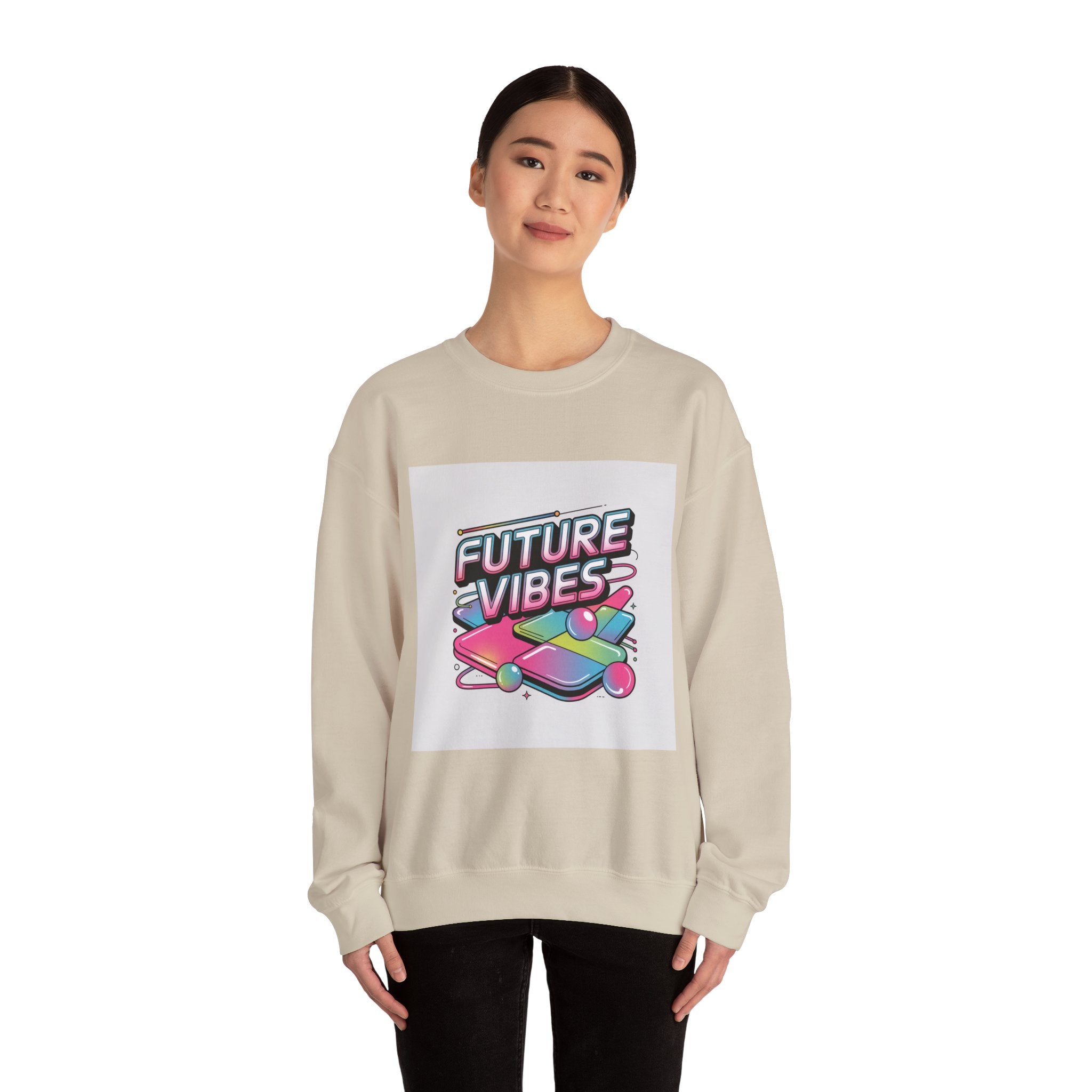 Future Vibes Crewneck Sweatshirt | Y2K Cyber Holo Retro Tech