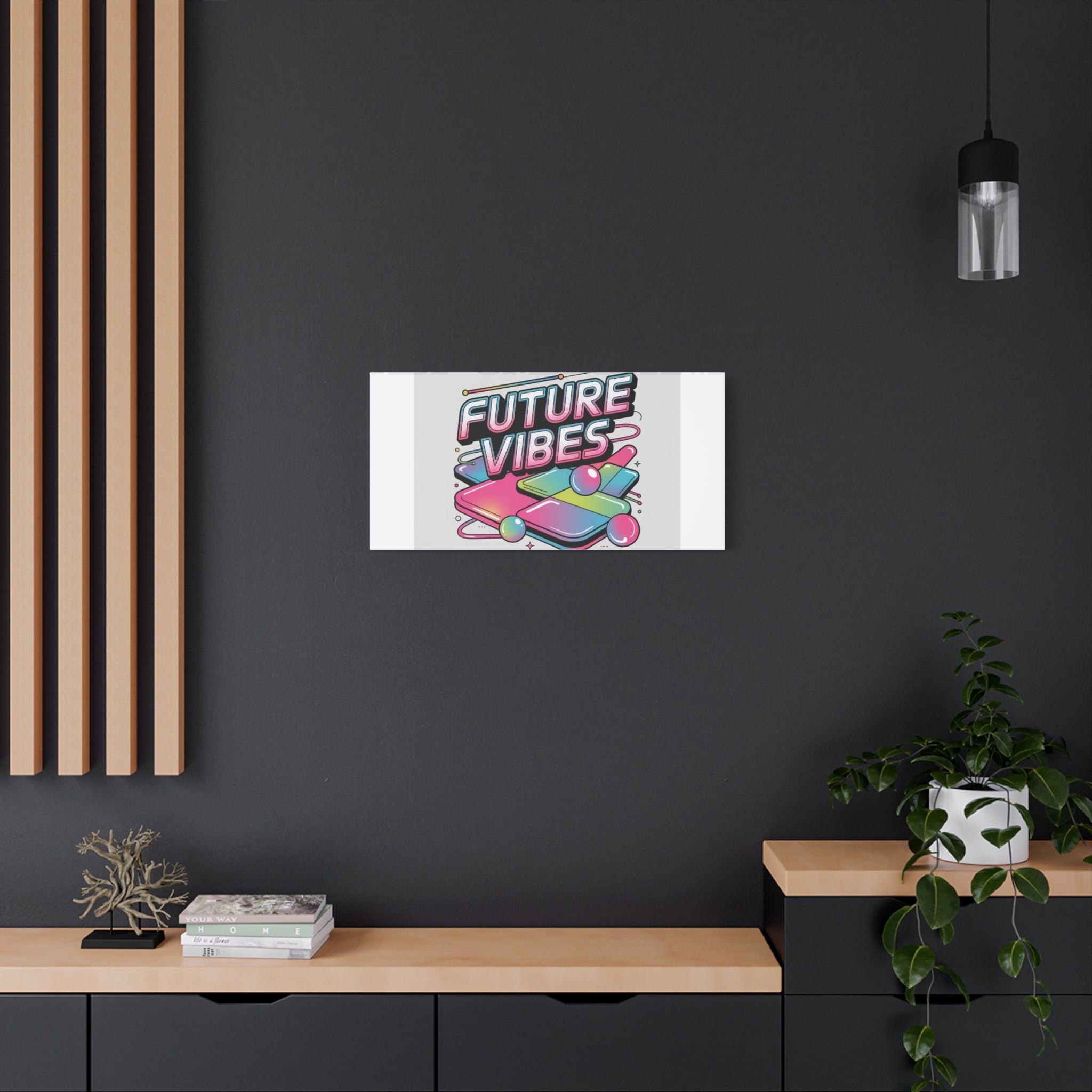 Future Vibes Canvas | Y2K Cyber Holo, Retro Tech Print